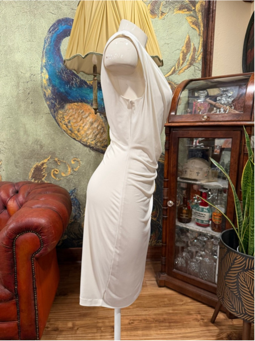 Victoria’s Secret White Asymmetrical Ruched Cocktail Dress Sophisticated Sp - Picture 6 of 13